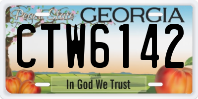 GA license plate CTW6142
