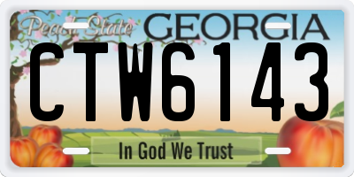 GA license plate CTW6143