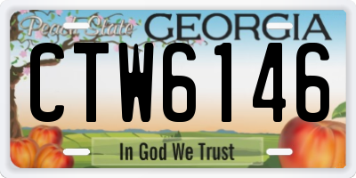 GA license plate CTW6146