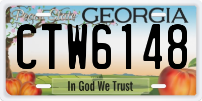 GA license plate CTW6148