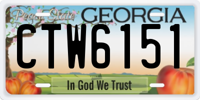 GA license plate CTW6151