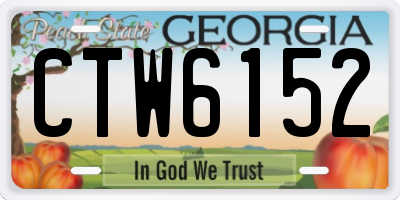 GA license plate CTW6152