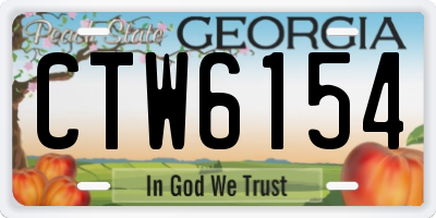 GA license plate CTW6154