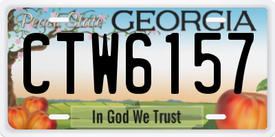 GA license plate CTW6157