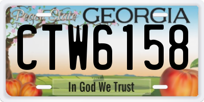GA license plate CTW6158