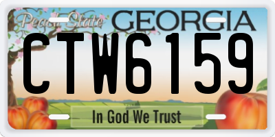 GA license plate CTW6159