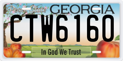 GA license plate CTW6160