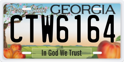 GA license plate CTW6164