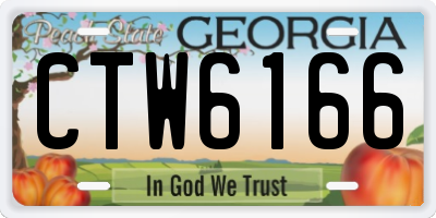 GA license plate CTW6166
