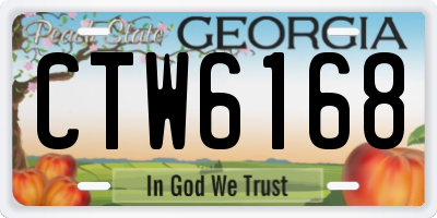 GA license plate CTW6168