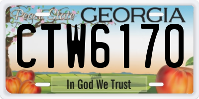 GA license plate CTW6170