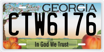 GA license plate CTW6176