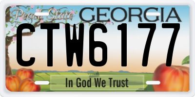 GA license plate CTW6177