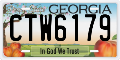 GA license plate CTW6179