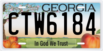 GA license plate CTW6184