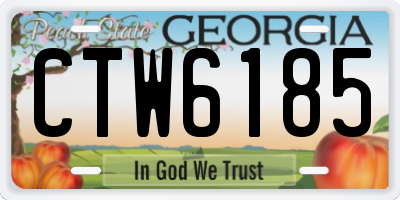 GA license plate CTW6185