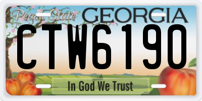GA license plate CTW6190