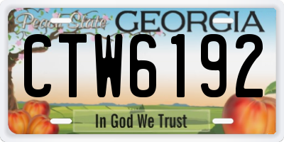 GA license plate CTW6192