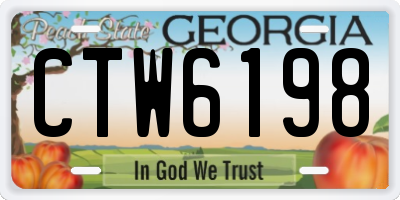 GA license plate CTW6198