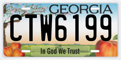 GA license plate CTW6199