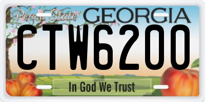 GA license plate CTW6200