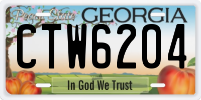 GA license plate CTW6204