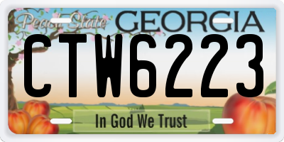 GA license plate CTW6223