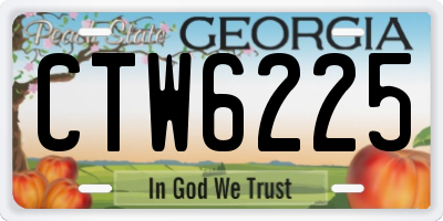 GA license plate CTW6225