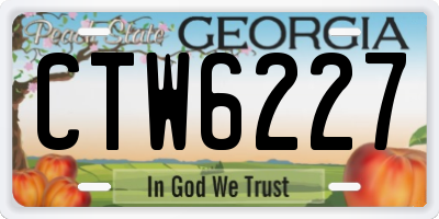 GA license plate CTW6227