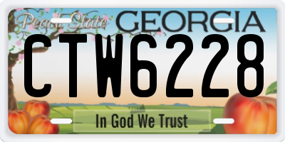 GA license plate CTW6228
