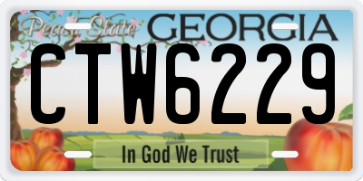 GA license plate CTW6229