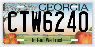 GA license plate CTW6240