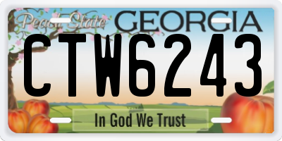 GA license plate CTW6243