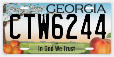 GA license plate CTW6244