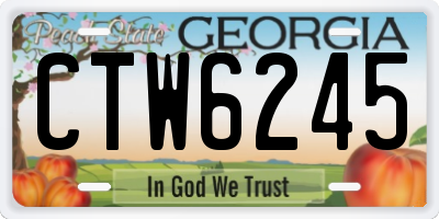 GA license plate CTW6245