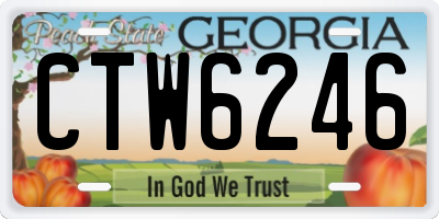 GA license plate CTW6246