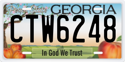 GA license plate CTW6248