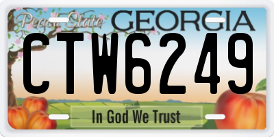 GA license plate CTW6249