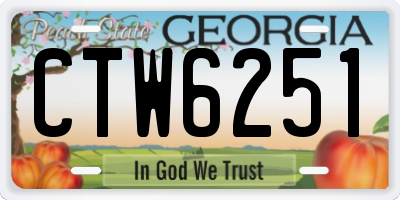 GA license plate CTW6251