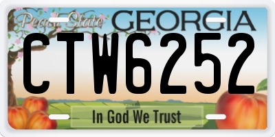 GA license plate CTW6252