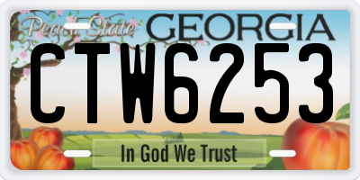 GA license plate CTW6253