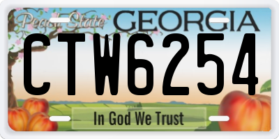 GA license plate CTW6254