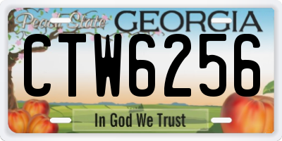 GA license plate CTW6256