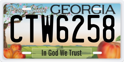 GA license plate CTW6258