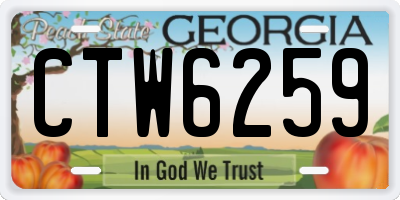 GA license plate CTW6259