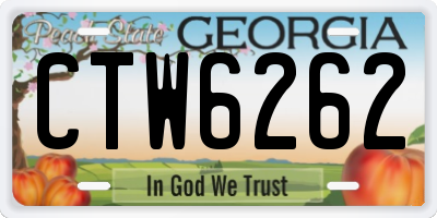 GA license plate CTW6262