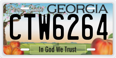 GA license plate CTW6264
