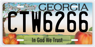 GA license plate CTW6266