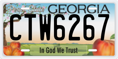 GA license plate CTW6267