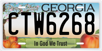 GA license plate CTW6268